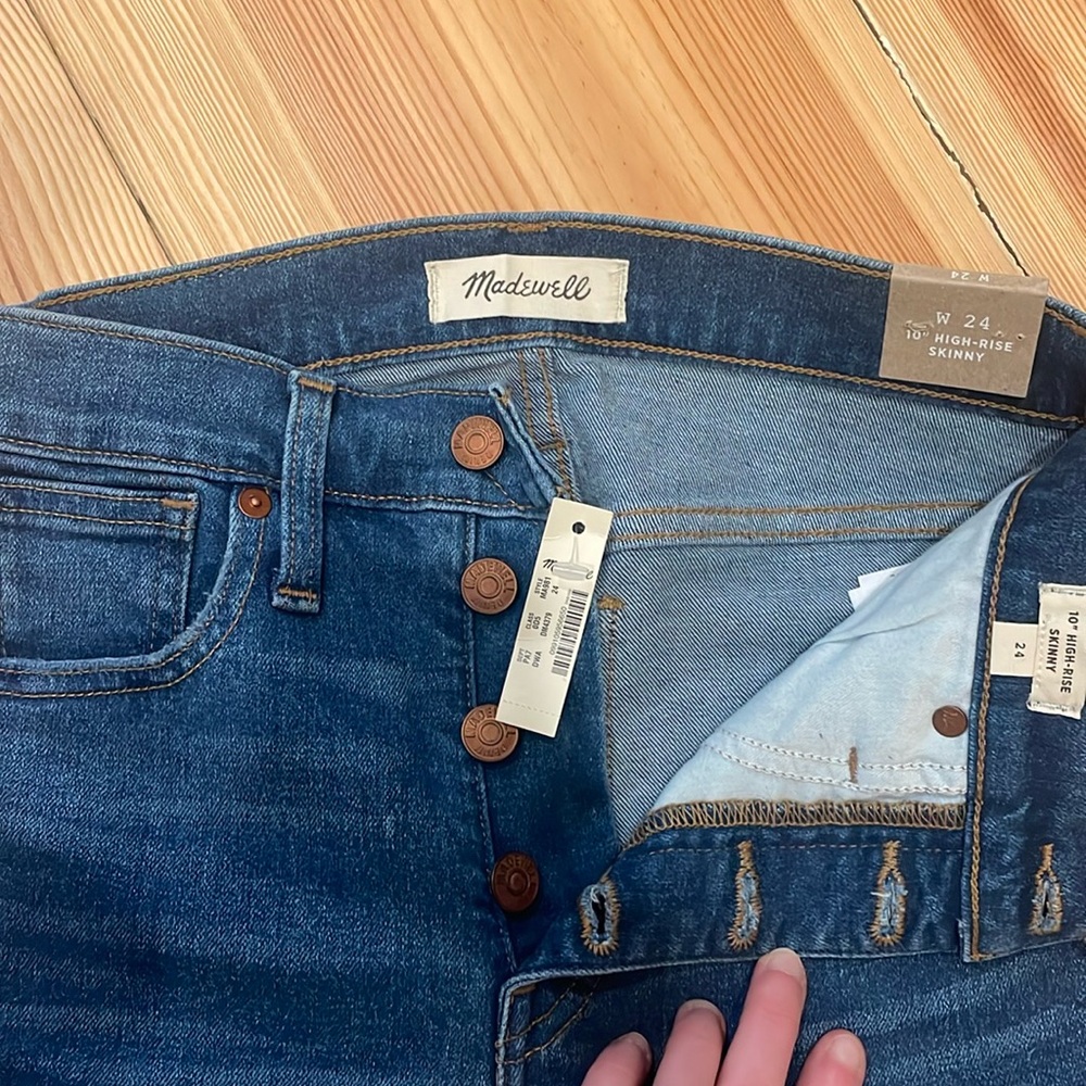 High rise skinny Madewell jeans with tag